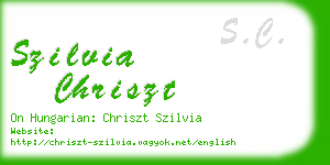 szilvia chriszt business card